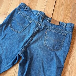 Vintage Levi's 540 Leather Tab Blue Jeans Made in USA Straight Relaxed Men 46x30